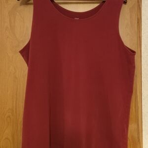 CJ Banks Burgundy Tank Top